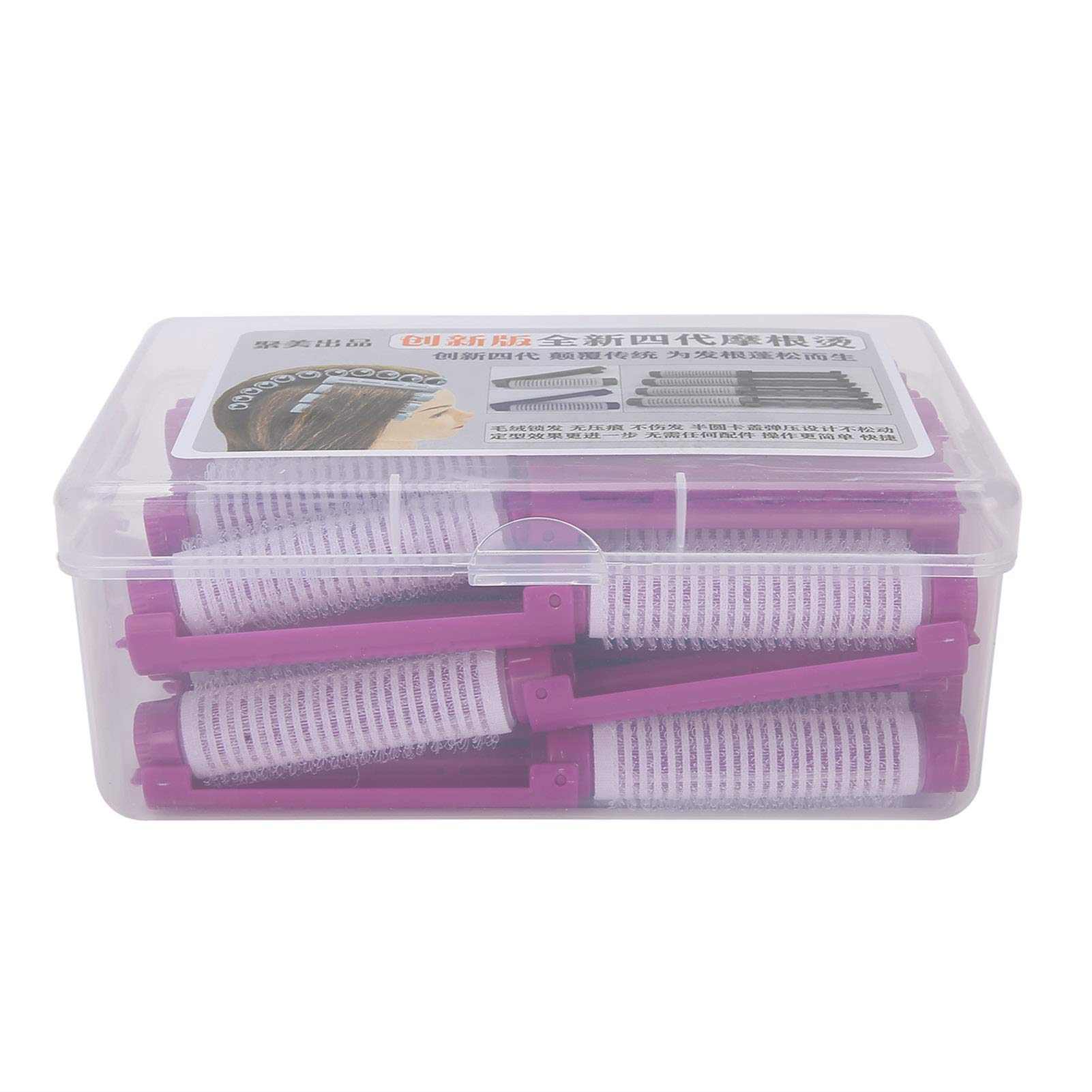 20 Pieces Self Grip Small Hair Curlers Self Grip Salon Hairdressing Curlers Hair Rollers Salon Hairdressing Tail Comb Hairdressing Curlers Tools for Women (Purple) - Image 2