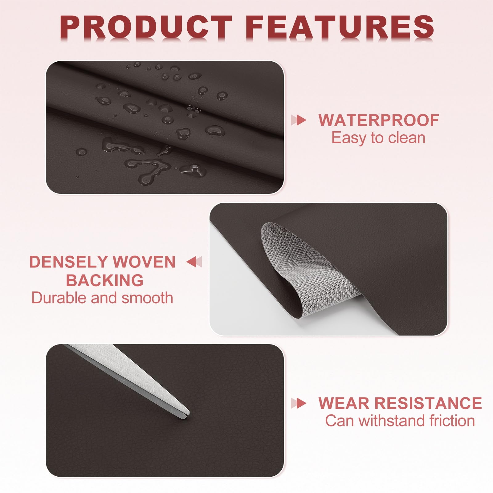 PATIKIL 63x39.4in Faux Leather Sheets - Image 4