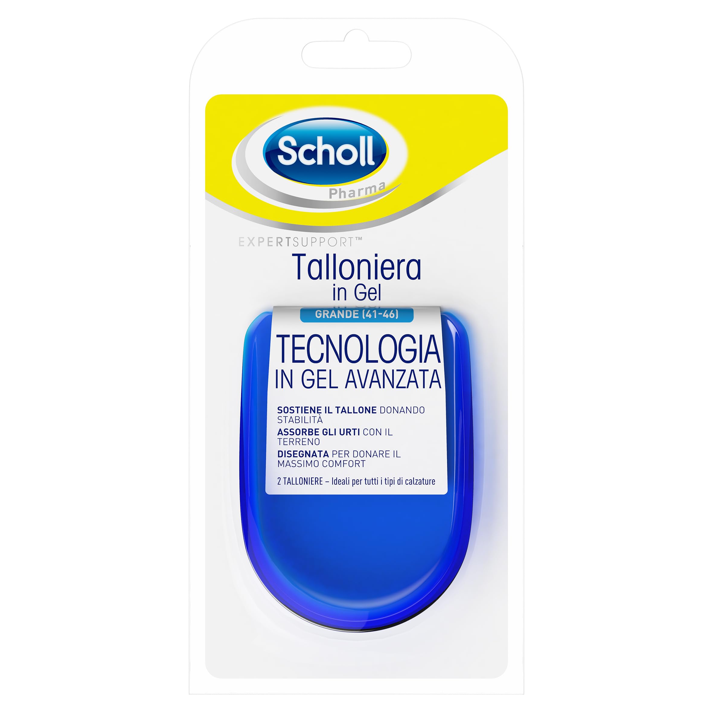 Dr. Scholl's Expert Support Talloniera in Gel – Inserto in Gel Avanzato, Sostiene il Tallone Donando Stabilità, Assorbe gli Urti con il Terreno, Massimo Comfort per Tutti i Tipi di Scarpe (41-​46)