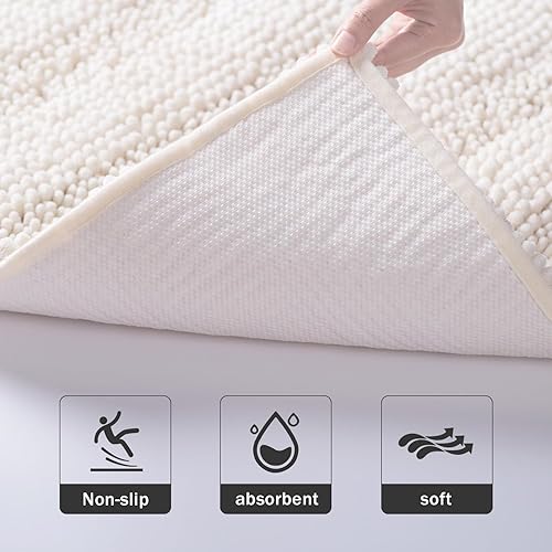 Miniatura 9 de Alfombras de baño de felpilla más gruesas, antideslizantes, absorbentes, lavables, de secado rápido, de microfibra gruesa, de lujo, para suelo de
