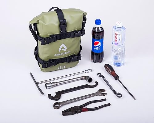 Miniatura 7 de Bolsa impermeable para parachoques de motocicleta de 6 L, bolsa de barra de choque con correa para el hombro, bolsa de marco lateral para