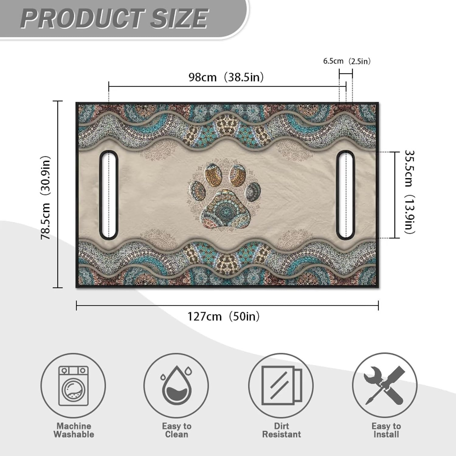 Flashideas Ethnographic Style Golf Cart Seat Cover Golf Cart Accessories Seat Towel Blanket Easy to Clean and Install Machine Washable