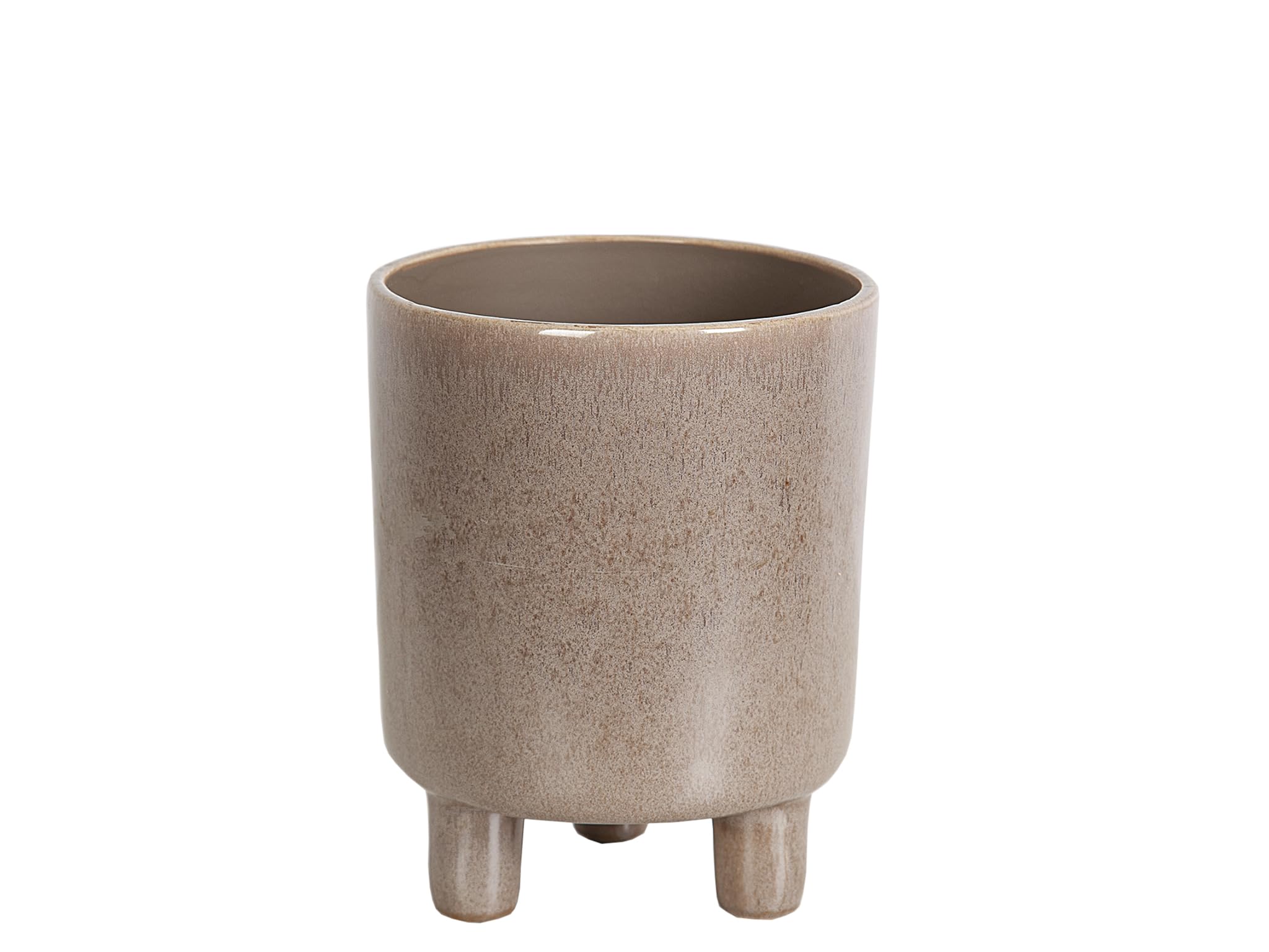 Maceta 3 pies ceramica marron : pot de fleurs tripode marron en céramique