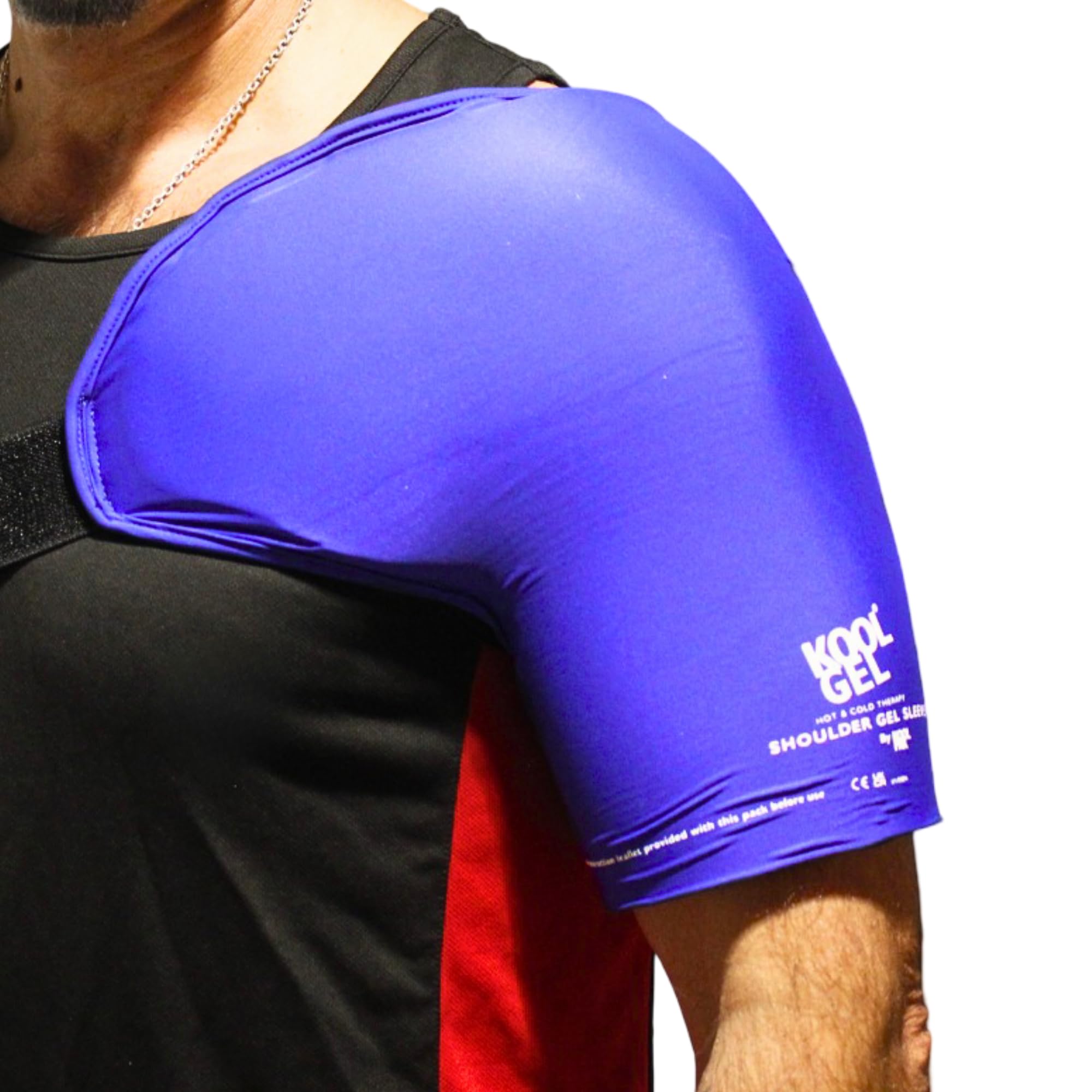 Kool Gel Reusable Shoulder Gel Sleeve – Hot or Cold Therapy for Pain Relief, Swelling & Injuries – Compression Support for Shoulder Strain & Stiffness – Freezable & Heatable Sleeve for Men & Women