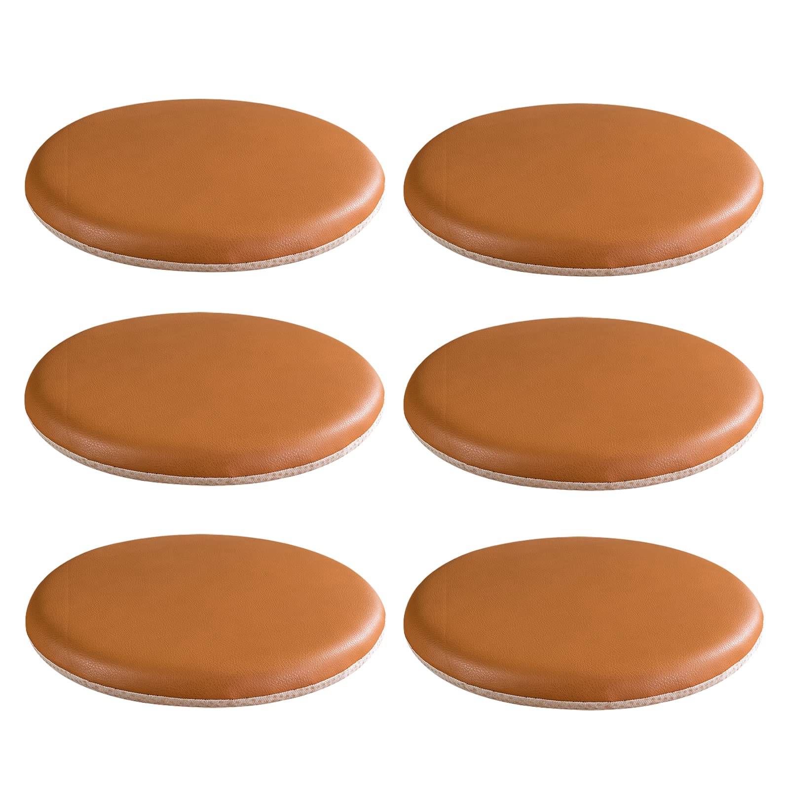 Confezione da 6 cuscini rotondi in pelle da 45,7 cm, impermeabili, in memory foam, antiscivolo, per sedie da cucina e sala da pranzo, diametro 3045 cm