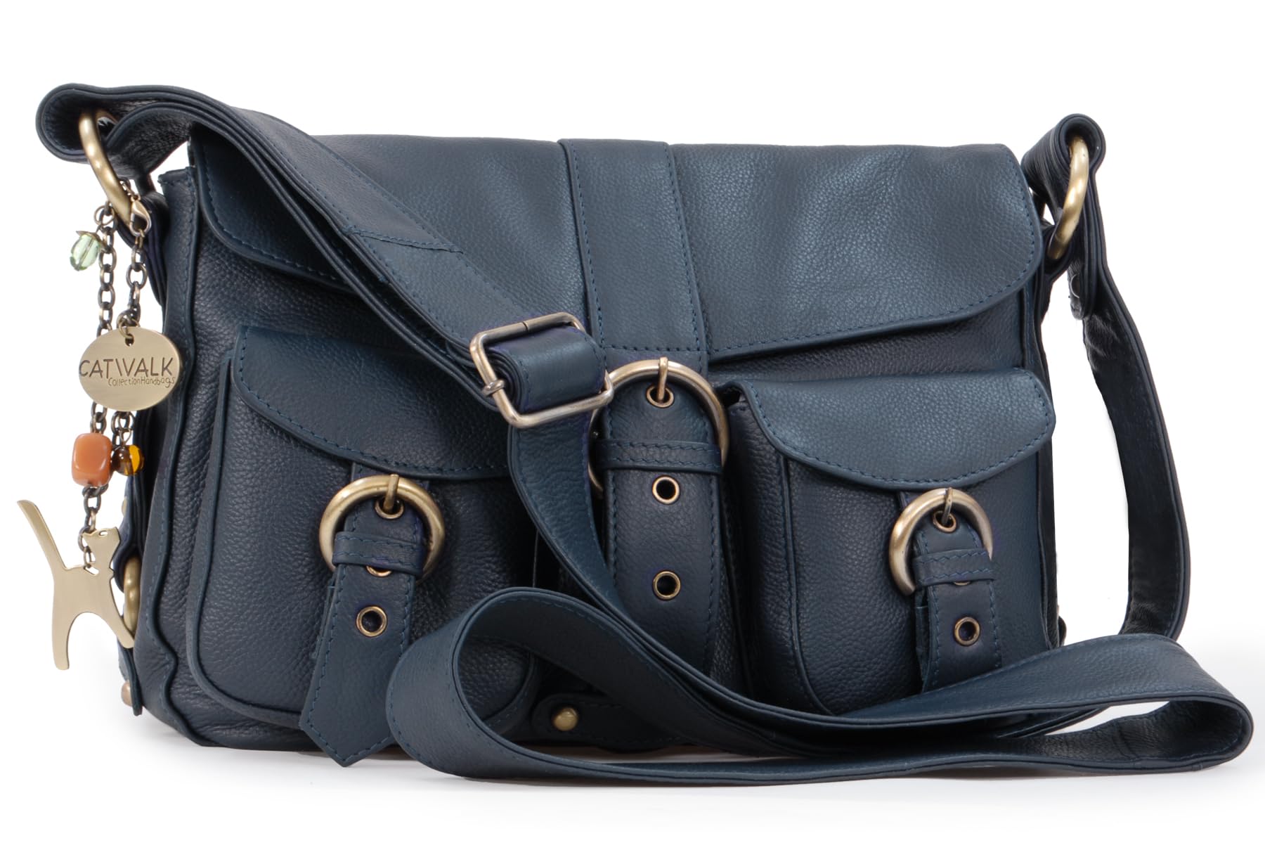 Catwalk Collection Handbags - Sac Bandoulière Femme Cuir - Sacoche Moyen - Messenger Bag Avec Bandoulière Réglable - Louisa