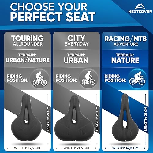 Miniatura 6 de NEXTCOVER Asiento de bicicleta con espuma viscoelástica 2.0 y Volume-Air Suspensión I Máxima comodidad de conducción I Cojín de asiento de bicicleta