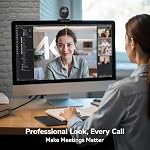 EMEET Piko 4K Webcam pour Streaming, Mondes 1st Dual-Camera AI-Powered 4K Caméra avec autofocus, 3 Mics & 3 Modes sonores, Panda Magnetic Privacy Cover, Idéal pour le streaming, la configuration de bureau et les cadeaux créatifs