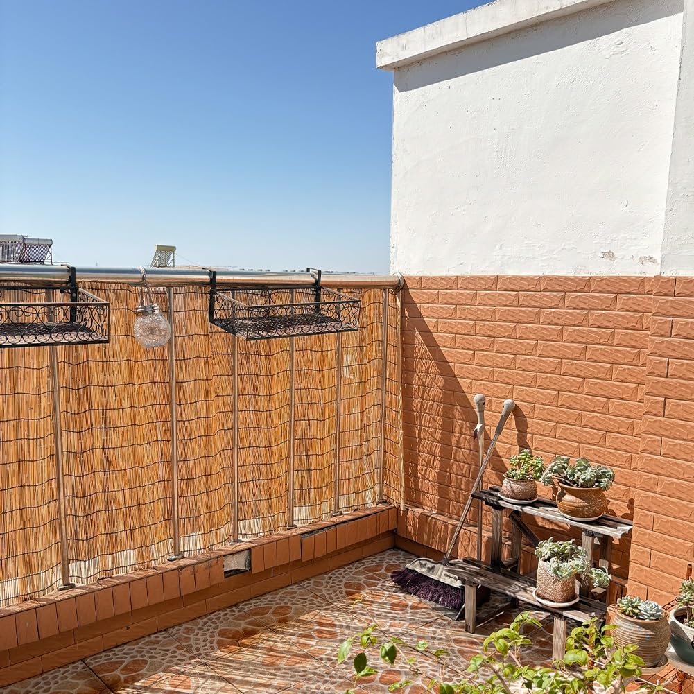 Ekologiczny bambusowy parawan ogrodzeniowy, 80 x 1200 cm, dekoracja ogrodowa, trwała, naturalna mata bambusowa, na balkon, patio, podwórko, stylowe rozwiązanie ogrodzeniowe zapewniające prywatność i