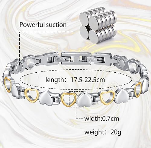Miniatura 10 de Pulseras de cobre para mujer, pulsera magnética de cobre para mujer, pulsera magnética de cobre con 3 cierres más inteligentes, regalo de joyería de