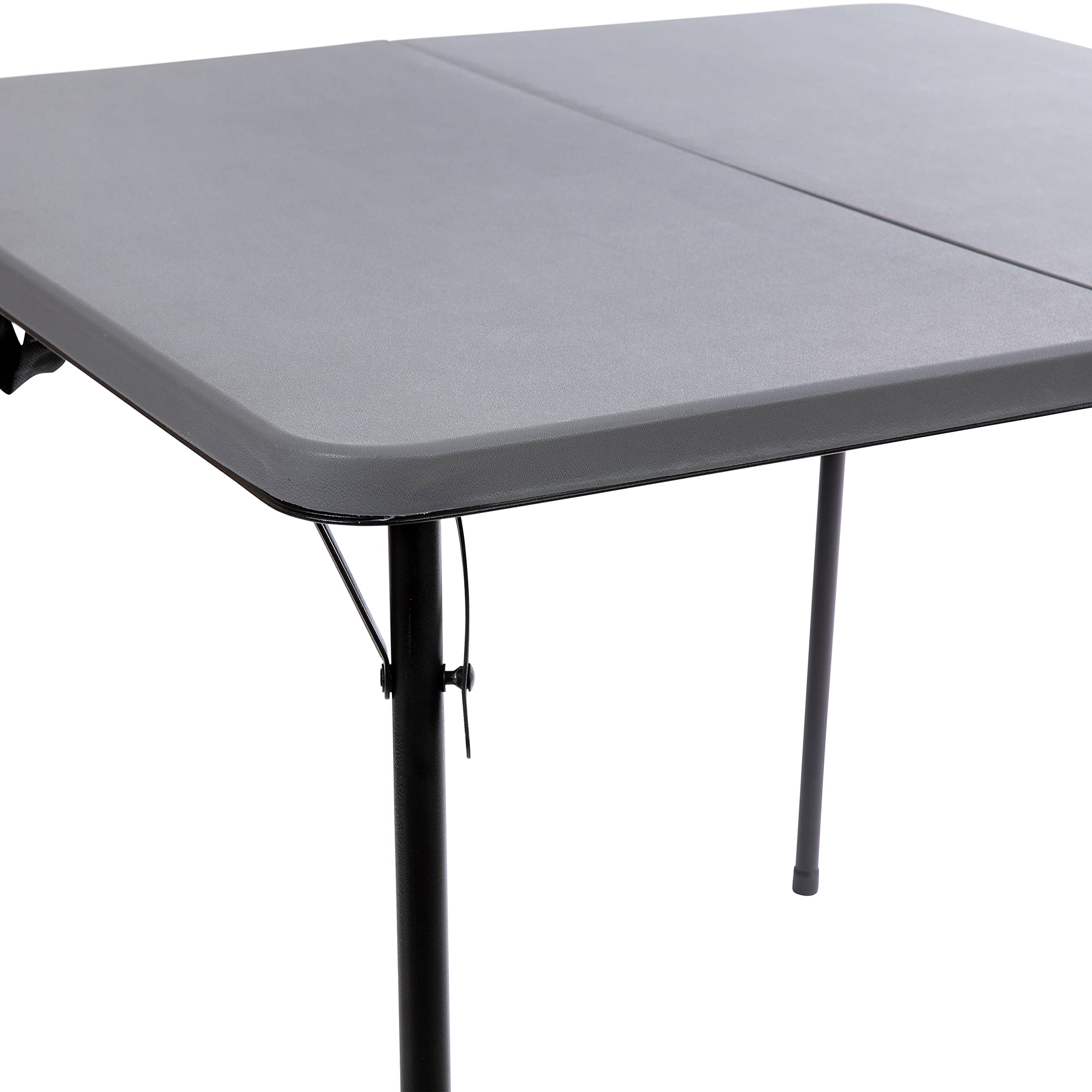 Flash Furniture Dunham quadratischer Veranstaltungstisch aus Kunststoff mit Tragegriff, zusammenklappbar, tragbar, für Veranstaltungen im Innen- und Außenbereich, 7 cm, Grau