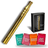 PurBeautiess Quit Bad Habit Air Device: Upgraded Brass Smokeless Inhaler, 4 Natural Flavors for Habit Control & Mood Boost