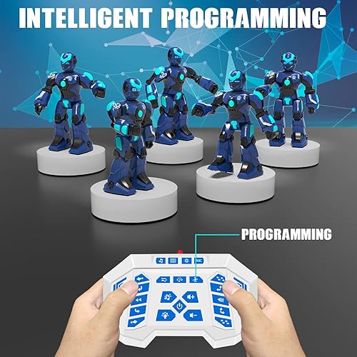 Miniatura 5 de STEMTRON Robot de juguete para niños, robot programable de control remoto con detección de gestos, control de voz y cara LED, 15 34 pulgadas