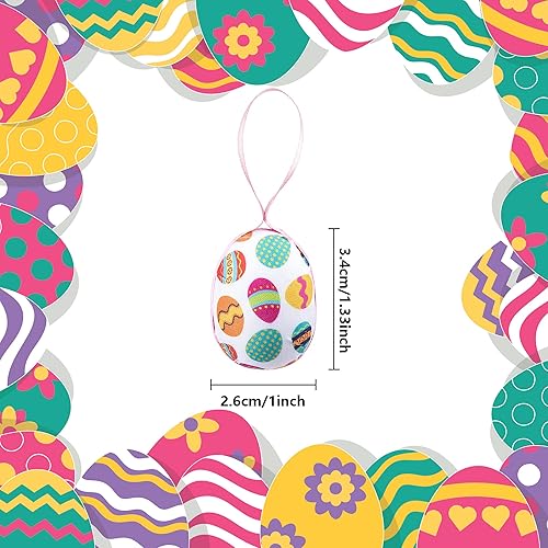Vista 9 de 30 piezas de mini huevos de Pascua envueltos de tela con lazo, decoración de puntos para fiesta, cumpleaños, hogar, jardín puntos-small