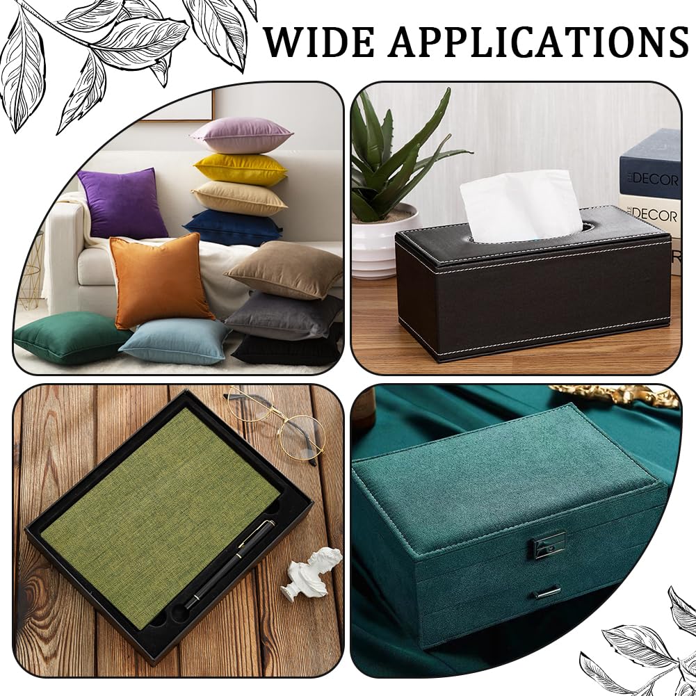 CRASPIRE Panno per Libri Verde Oliva 130 x 30 cm Lino Copertina per Libri con Supporto in Carta Scrapbooking