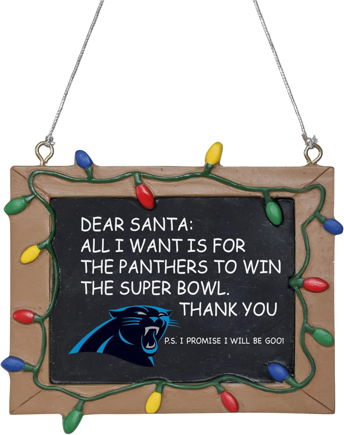 Carolina Panthers Official NFL 3 inch x 4 inch Chalkboard Sign Christmas Ornament : Sports & Outdoors