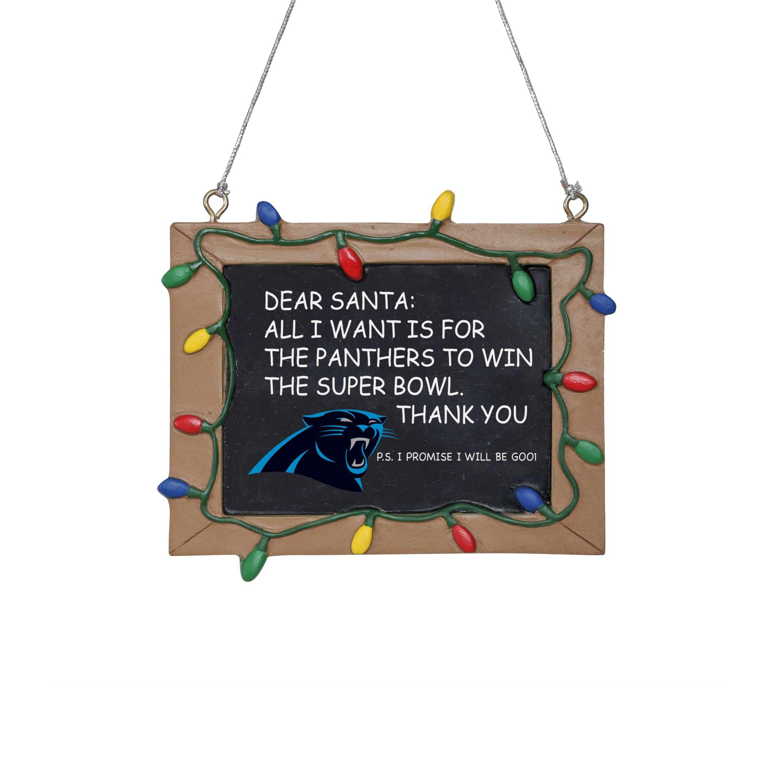 FOCO Carolina Panthers Resin Chalkboard Sign Ornament