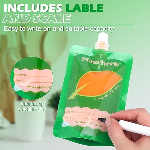 Miniatura 6 de Maxcheck Juego de 53 bolsas recargables para alimentos para bebés, incluye 50 bolsas de almacenamiento portátiles para puré de frutas, para hacer