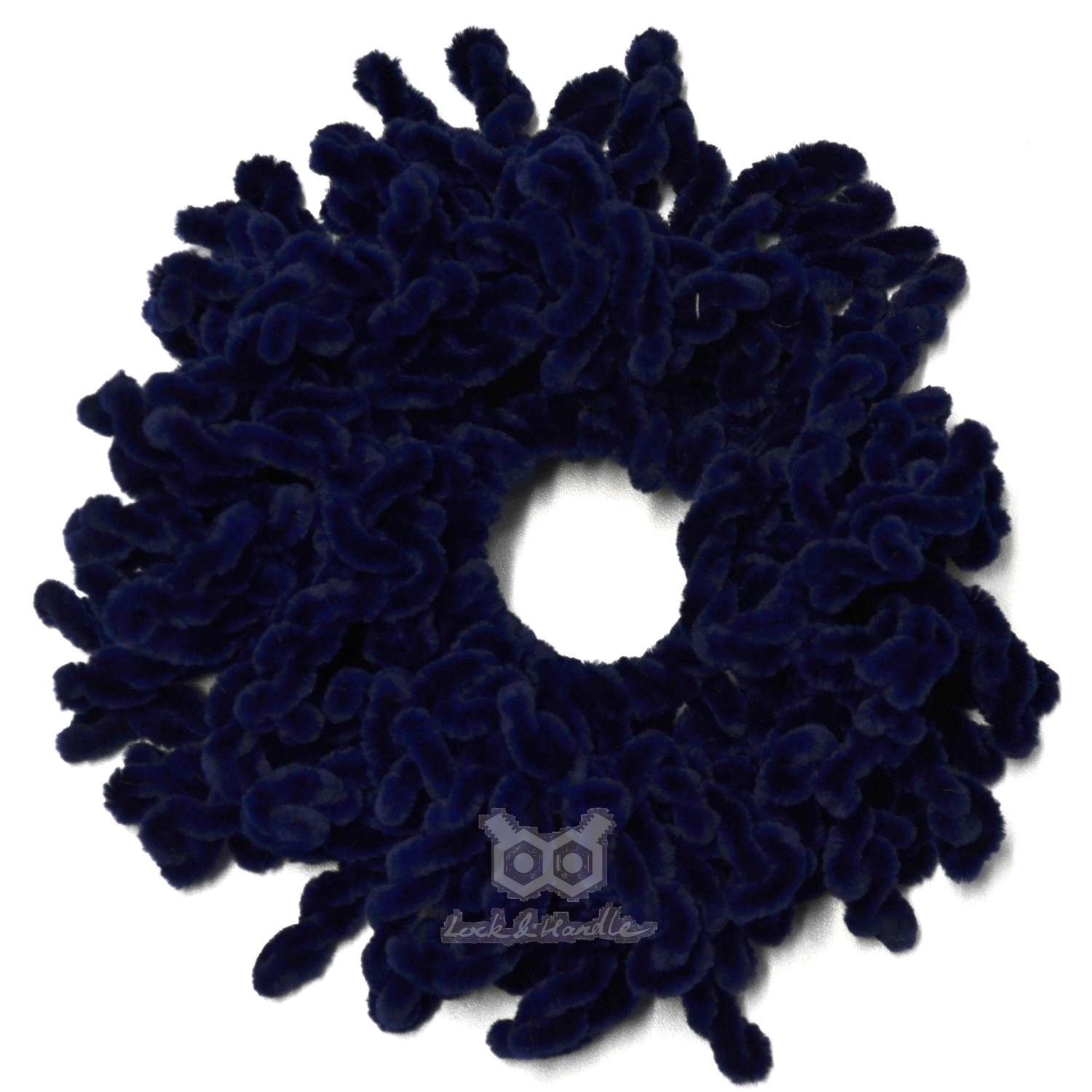 Unisex Navy Blue Volumising Scrunchie Velvet Big Hair Tie Bun Clip Hijab Scarf Volumizer Khaleeji (Navy Blue)