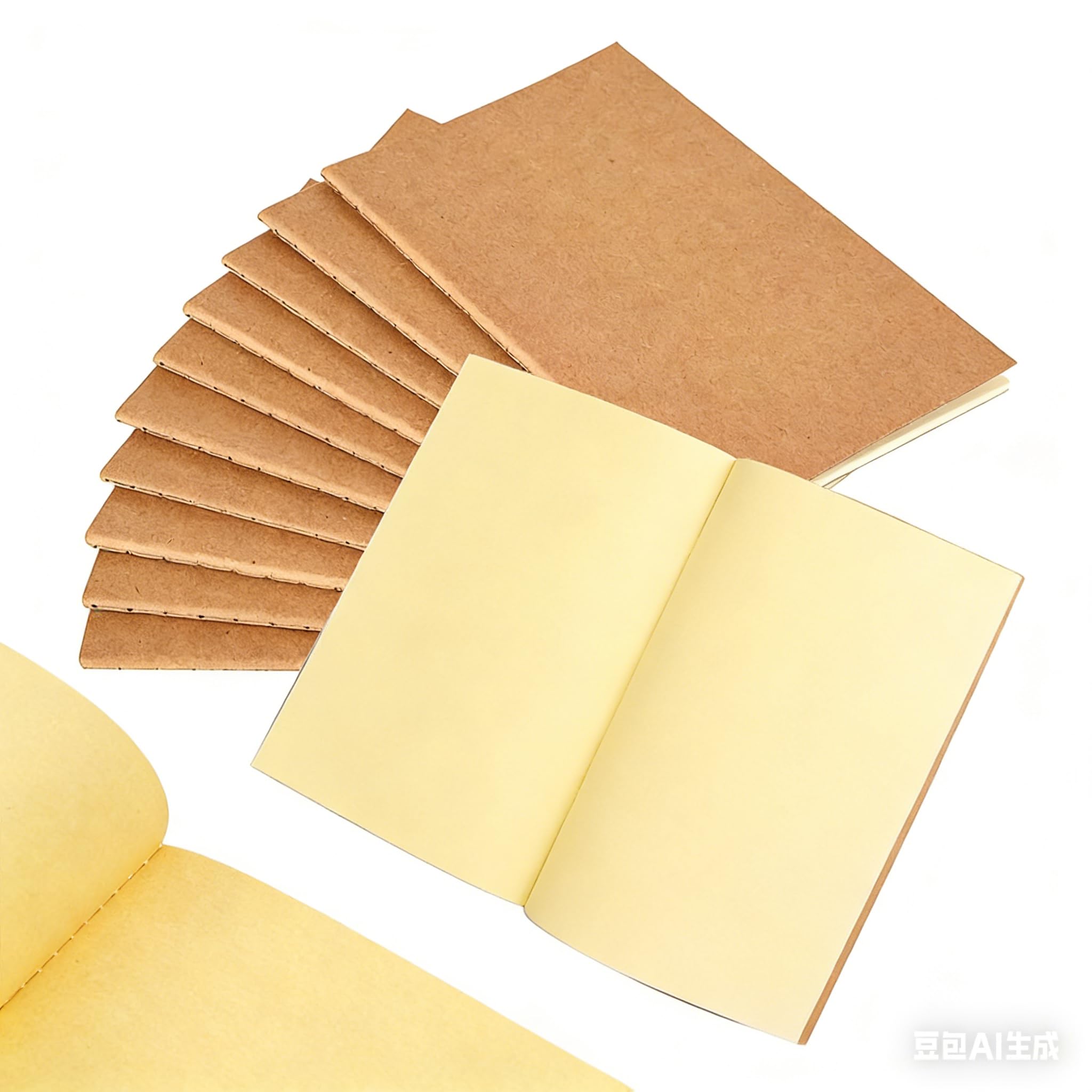 WEIWUXIAN 6 Pack A4 Sketchbooks, Brown Kraft Paper Thread-Stitched Sketch Notebooks, 100gsm Thick Paper, 30 Sheets, 60 Pages, for Drawing, Journaling, Ideal for Artists, Teachers & Travel (A6 10pcs)