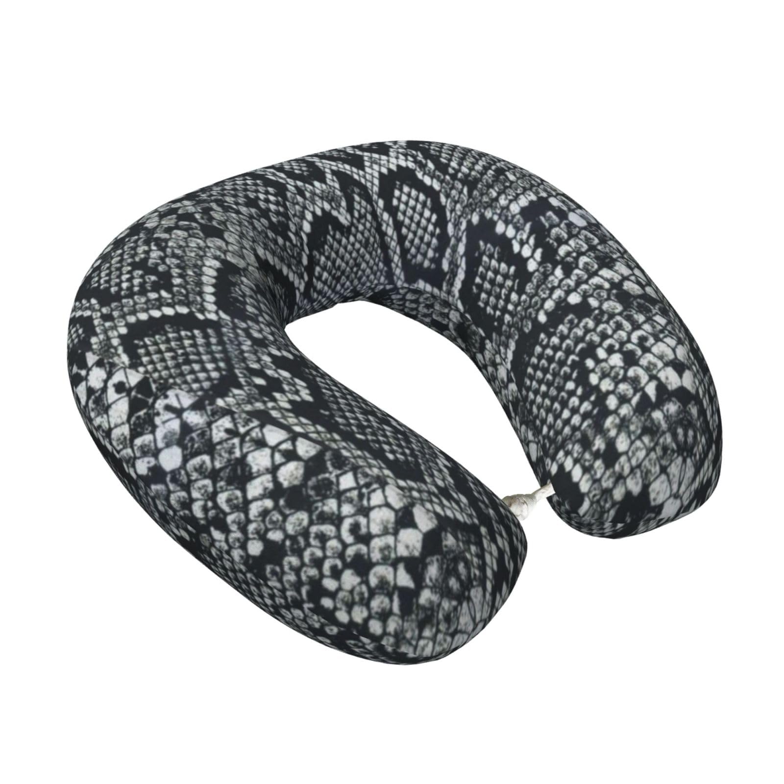 LKYMOH Snakeskin, Travel Neck Pillow U-Shaped Memory Neck Support Soft Comfortable With Washable Cover For Airplane Car Traveling and Office