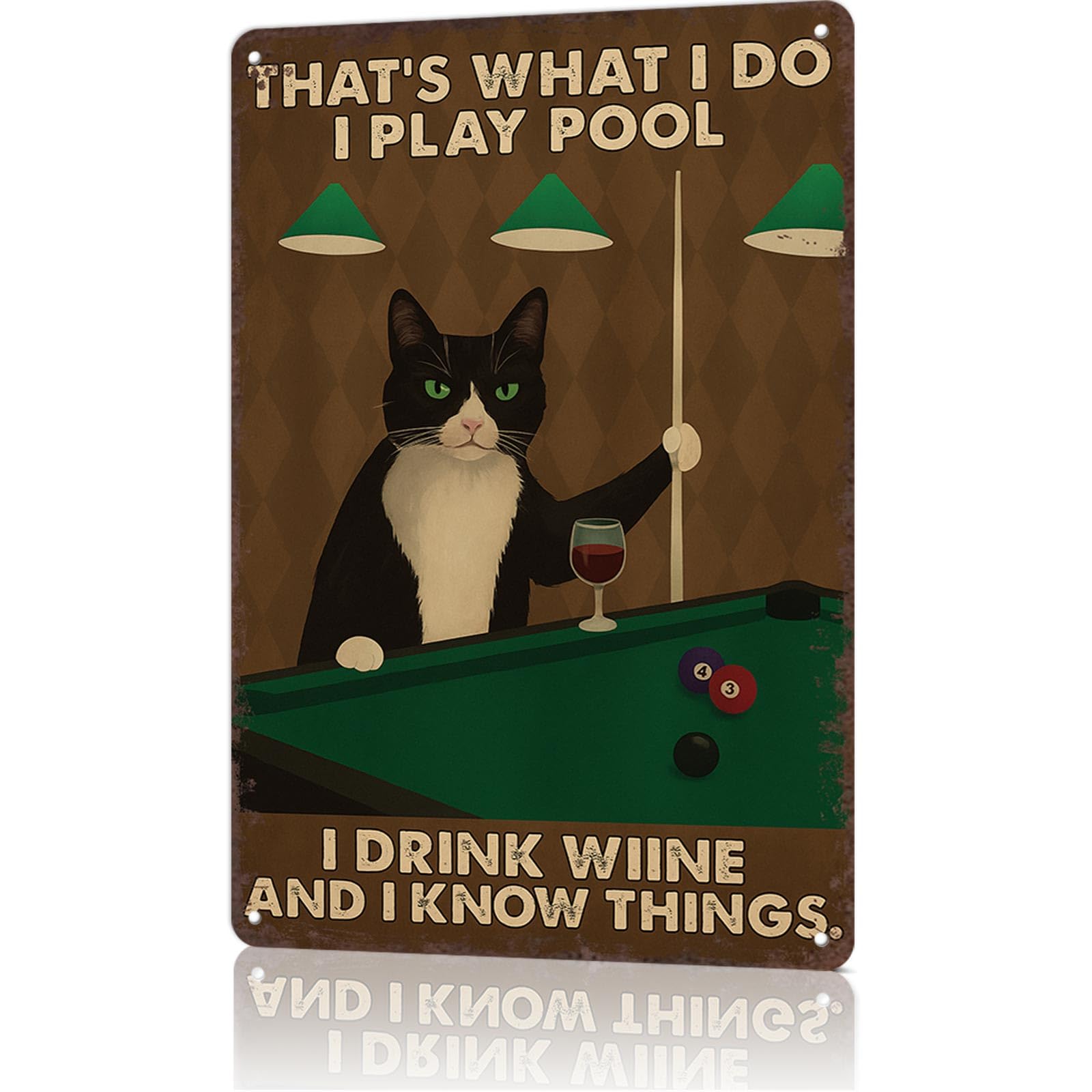 KWQDOZF Funny Metal Tin Signs I Play Pool Tin Sign Poster Wall Art for Dorm Home Garage Office Decor 8X12inch