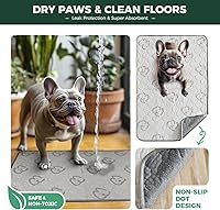 Vista 6 de FXW Almohadillas lavables para orina para perros, almohadillas para cachorros con súper absorbente, diseñadas específicamente para el corral