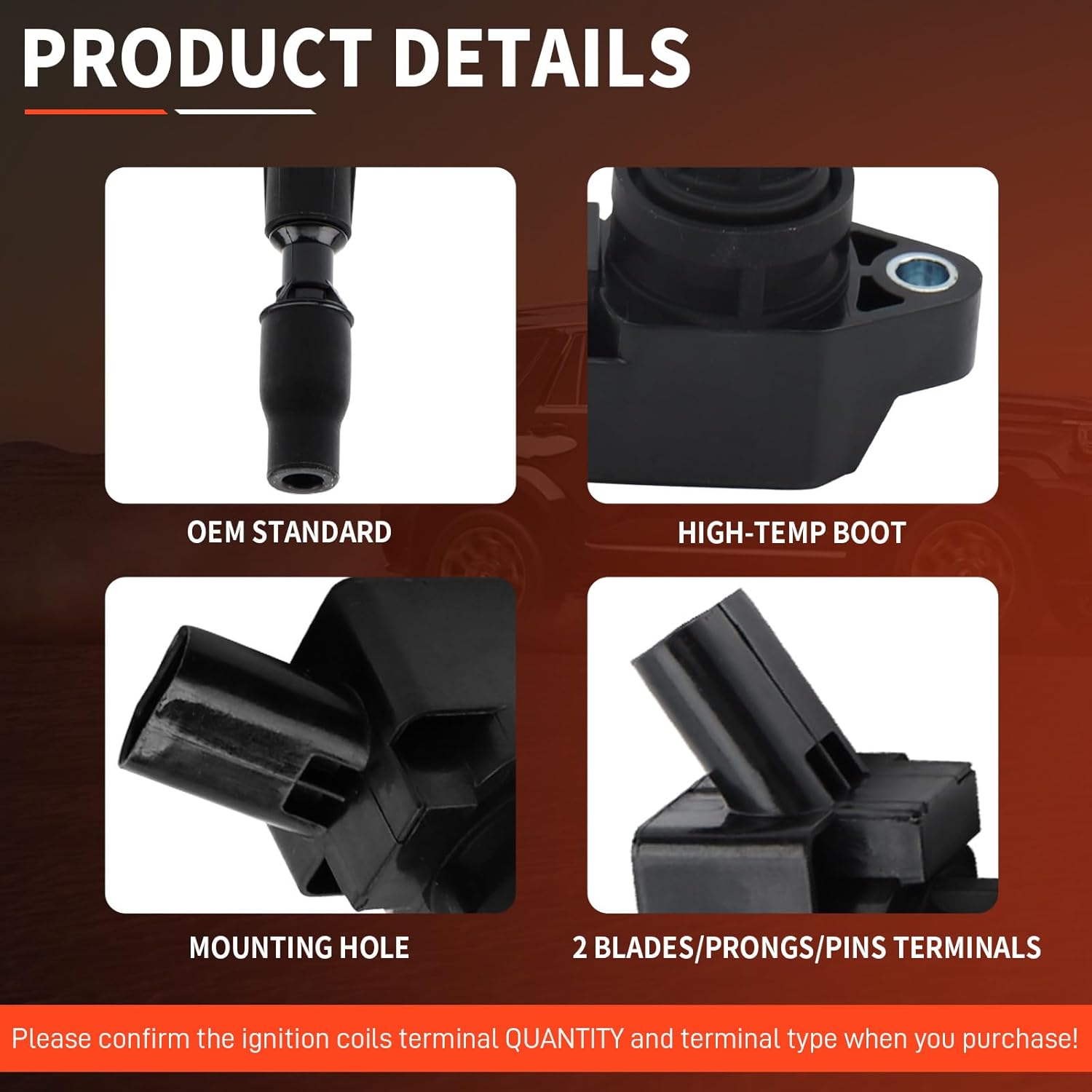 UF764 Ignition Coil Pack Compatible with 2.0L 2.4L 5.0L 2015-2020 Hyundai Sonata/Tucson/Santa Fe/Sport 2017-2020 Genesis G70/ G80/ G90, 2016-2021 Kia Optima/Sorento/Sportage/Stinger