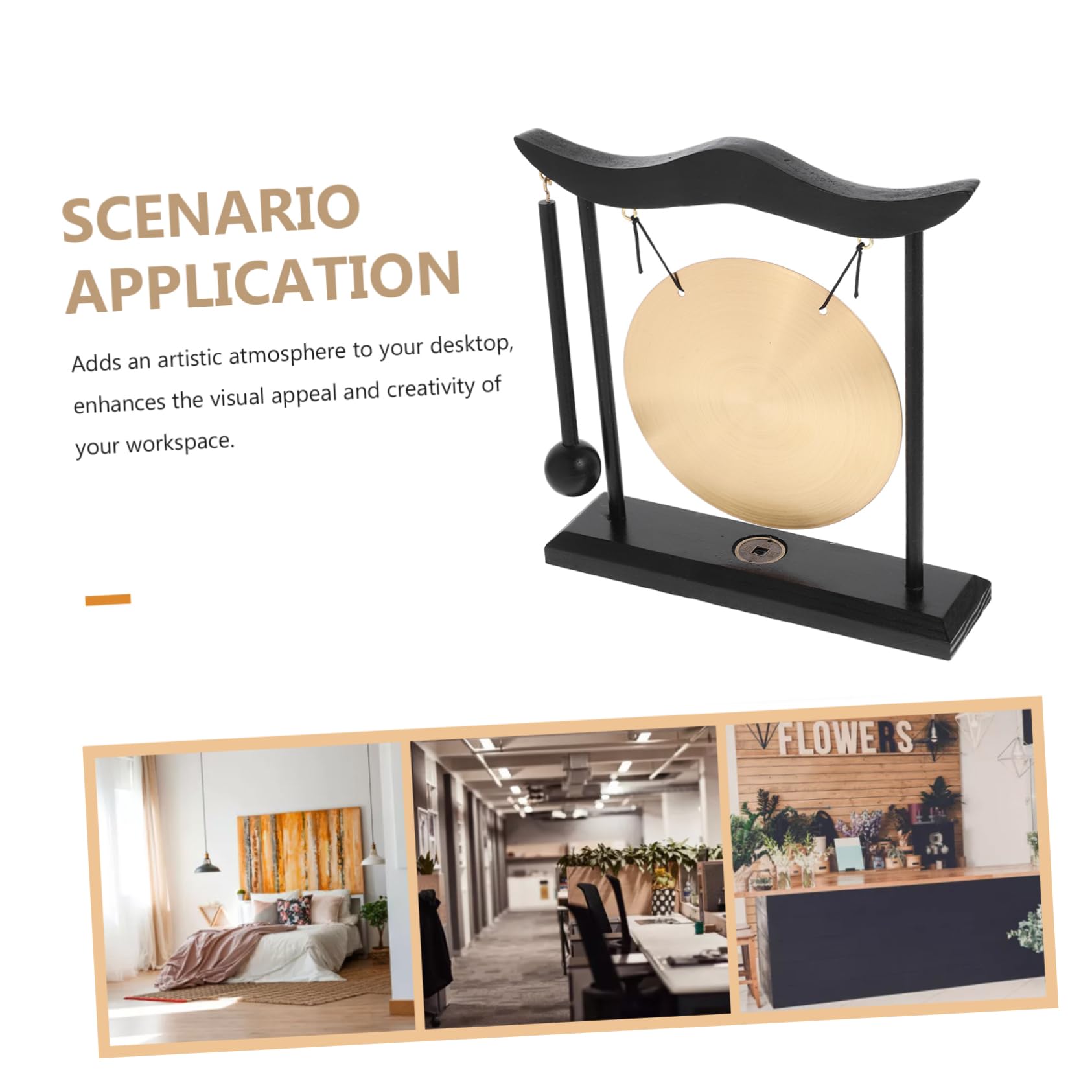 Decoración Tradicional China con Forma De Campana Gong De Escritorio Gong para Oficina Decoración Asiática
