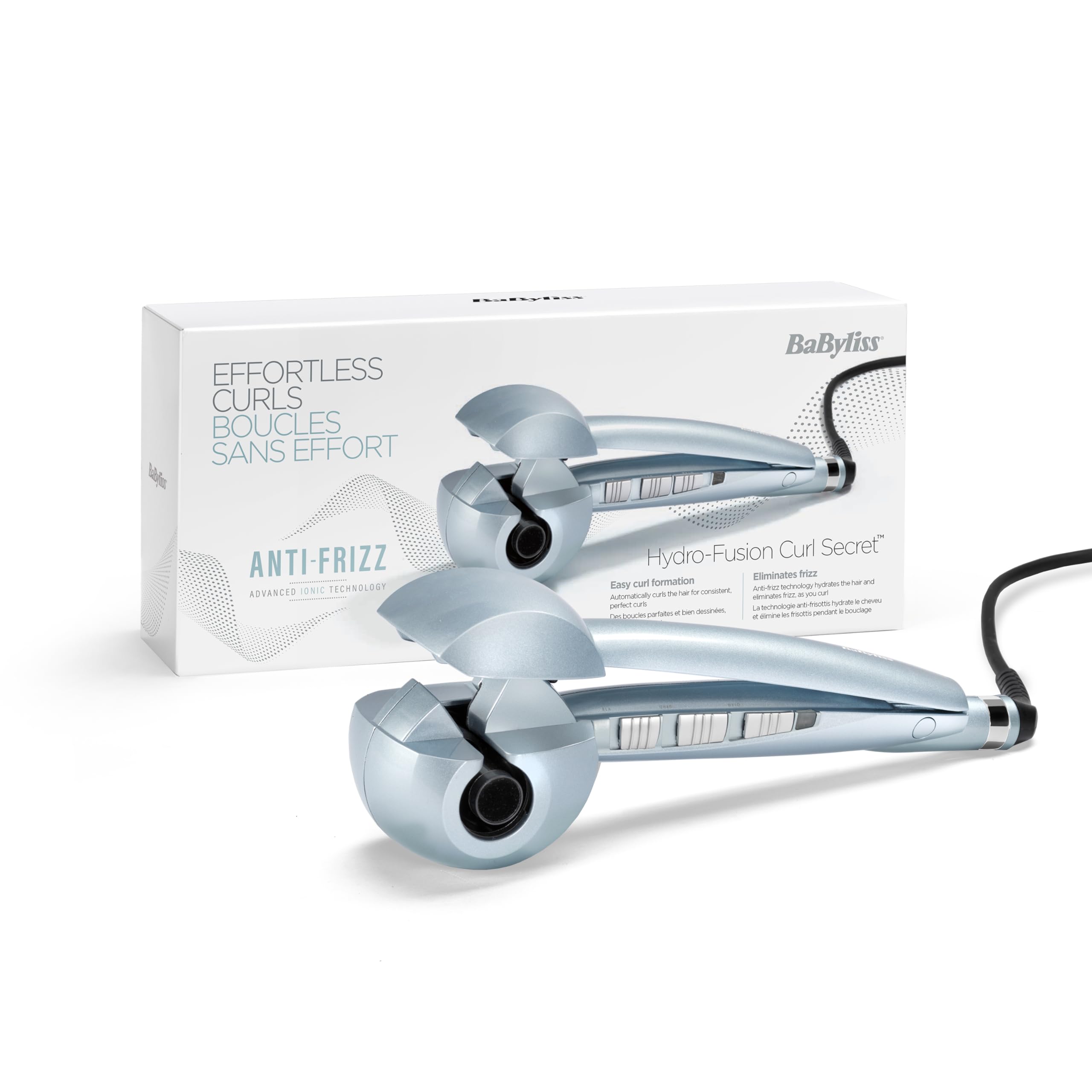 BaByliss Rizador de pelo automático Curl Secret Hydro-Fusion Antiencrespamiento, Riza y Ondula, Peinado duradero