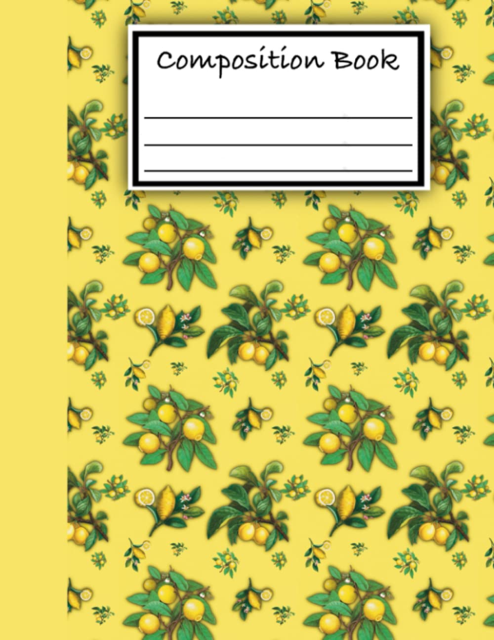 Simply Spring Lemon Floral Pattern Composition Book (Fruit)