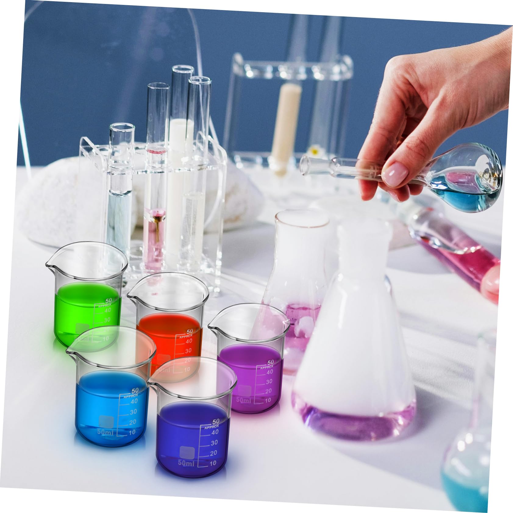 ABOOFAN 20piezas De Vidrio Transparente Probeta Graduada De Cristalería Para Experimentos Científicos De Suministros De