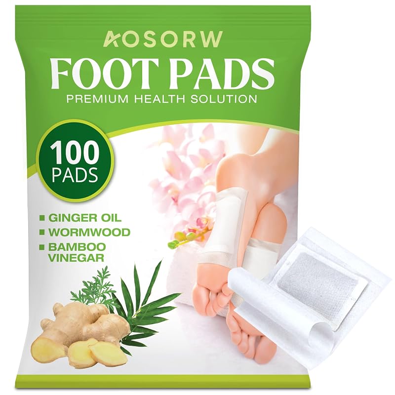 AOSORW Almofadas para os Pés com Folhas Adesivas, Verdes, 100 unidades