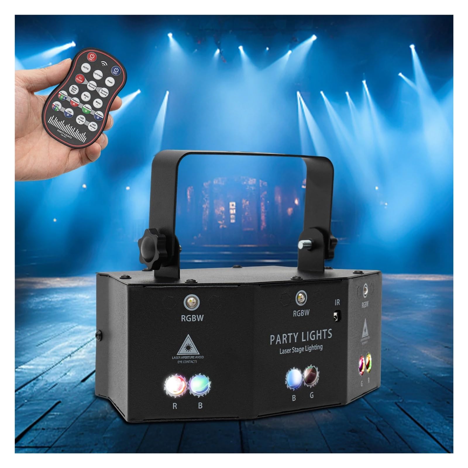 9 Eyes Strobe Lighting Modalità di controllo multiple Sensore audio integrato Illuminazione da palcoscenico per KTV DJ Bande Bar Uso esterno e interno