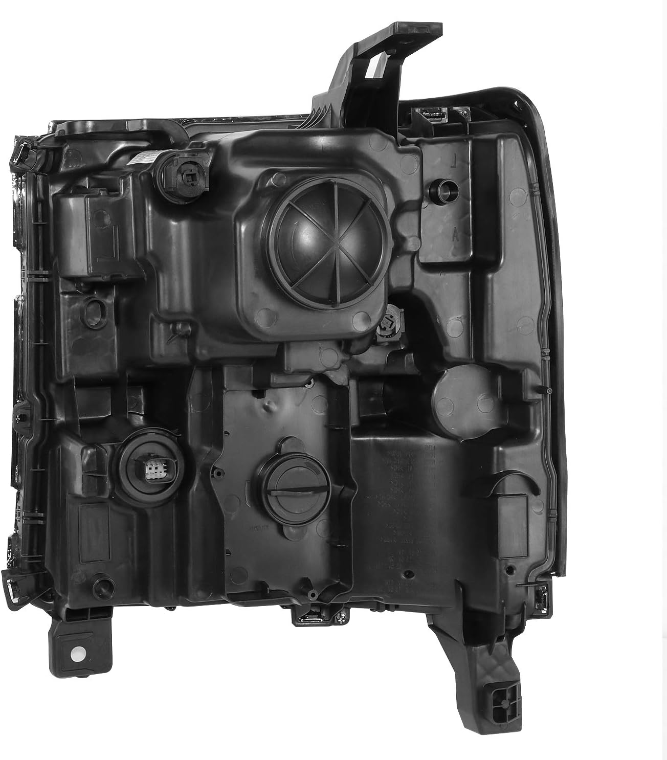 DNA MOTORING OEM-HL-0112-L Black Housing Amber Reflector Headlight Lamp Compatible with 16-19 Chevy Silverado 1500 (Passenger Side) Fit Models with HID Headlights Only