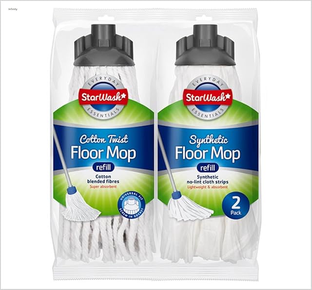 Super Absorbent Cotton Synthetic Mop Refill- Twin Pack