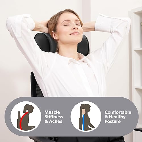 Miniatura 6 de Desk Jockey Almohada reclinable para el cuello, cojín de espuma viscoelástica para aliviar el dolor de cuello y soporte cervical, diseño ergonómico