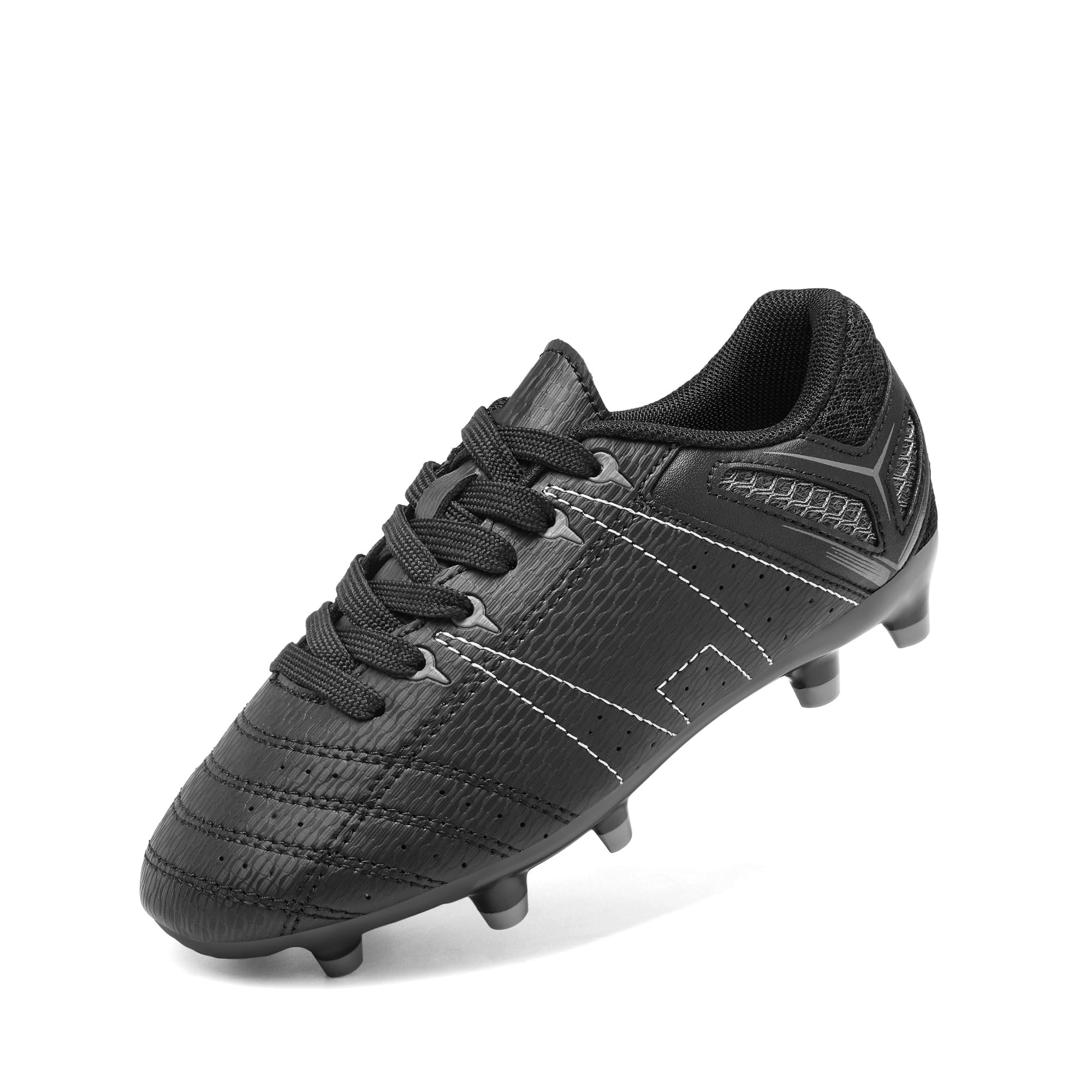 DREAM PAIRS 160471-K Kid's Fashion Soccer Shoes Outdoor Light Weight Lace Up Football Sport Cleats Sneakers (Toddler/Little Kid/Big Kid) Black-Grey Size 3-picture-20