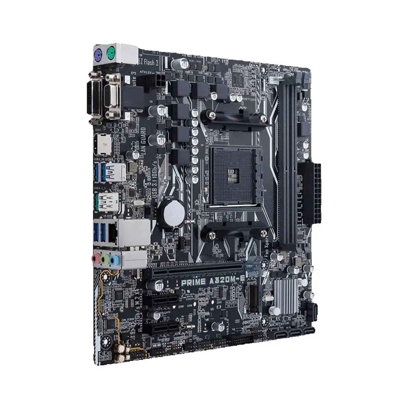 Carte Mere Carte mère Fit for ASUS Prime A320M-E Compatible Ryzen 5 5600 7 5700X3D DDR4 3200+(OC) NVME M.2 PCIe 3.0 AM4 mATX