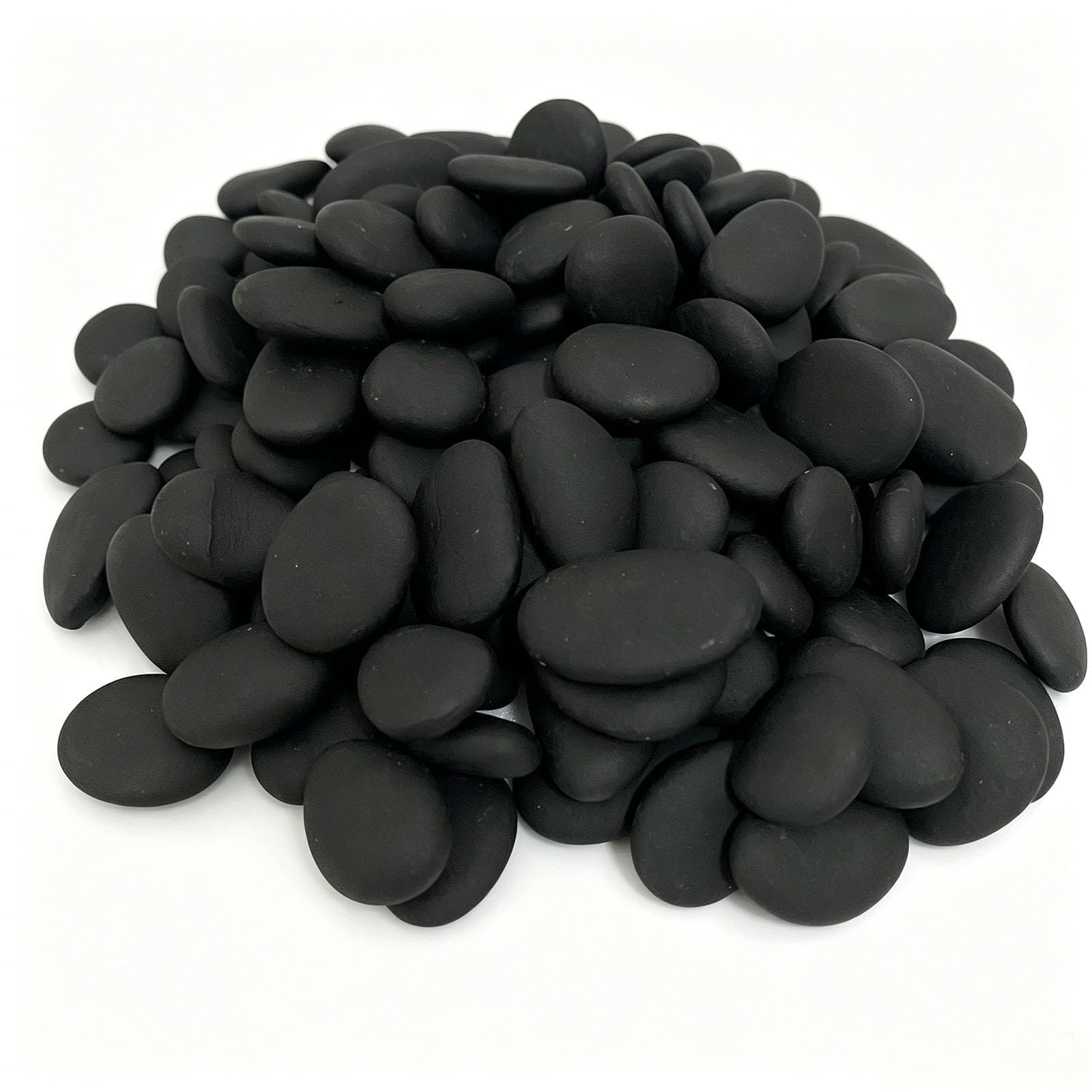 1lb Flat Pebbles for Painting,Rocks 1-3cm Black Stones for Crafts Arts