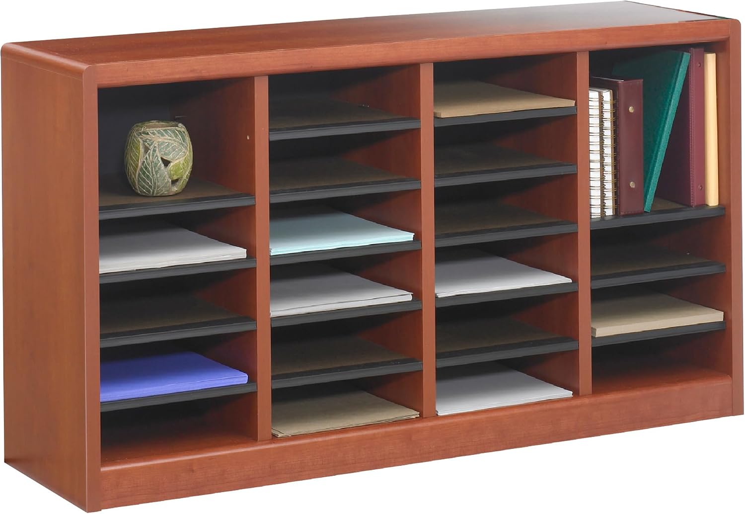 Safco Products 9311CY E-Z Stor Wood Literature Organizer, 24 Compartment, Cherry