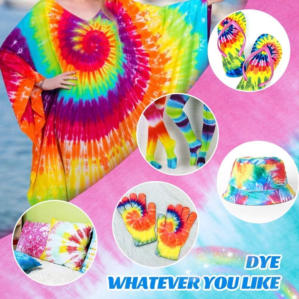 Tie Dye Kit, Emooqi 18 Colours All-in-1 Tie Dye Set with 36 Bag Pigments , Rubber Bands, Gloves, Apron and Table Covers for Craft Arts Fabric Textile Party DIY Handmade Project
