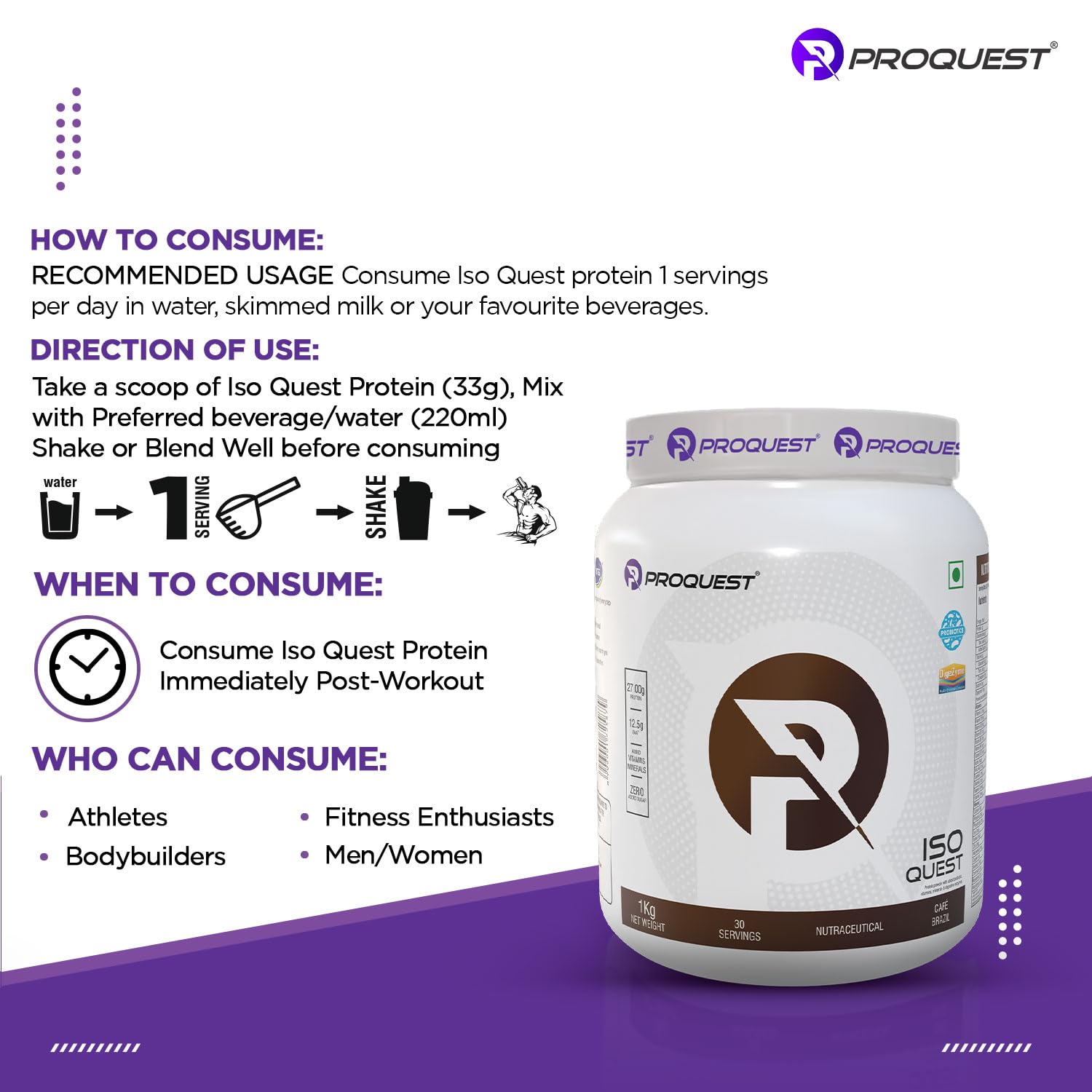 Proxes isolate whey protein iso Quest (Cafe Brazil, 1kg / 2.2 LB / 30 Servings) | 27g protein per scoop | Low fat and 12.5 g EAA | Lab test and easily digestion | Rapid muscle support and recovery Proxes isolate whey protein iso Quest (Cafe Brazil, 1kg / 2.2 LB / 30 Servings) | 27g protein per scoop | Low fat and 12.5 g EAA | Lab test and easily digestion | Rapid muscle support and recovery