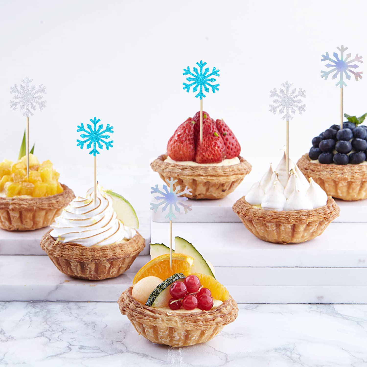 56-teiliges Schloss & Schneeflocken Kuchen-Deko Set – Glitzernd Für Geburtstag & Weihnachten