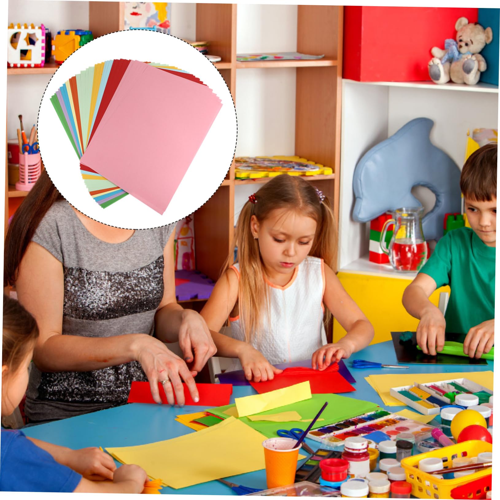 100 Pezzi Carta Colorata per Carta da e Origami Colori Misti per Lavoretti Creativi e Progetti DIY