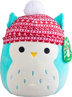 Squishmallow 10" Owl with Hat - Official Christmas Kellytoy - Cute and Soft Winte Plush Stuffed Animal Toy - Great Gift for Kids