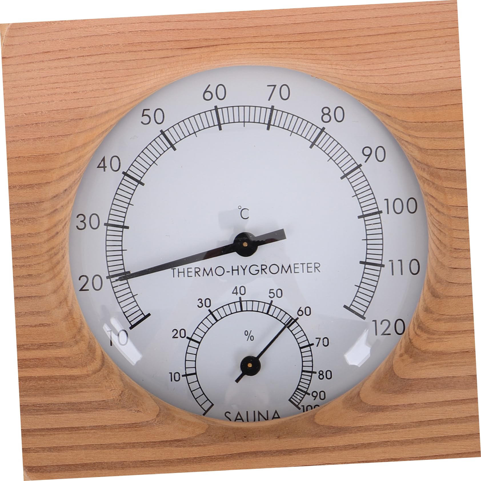 Hohopeti Sauna Thermometer Hygrometer aus Holz Präzises Messwerkzeug für Temperatur und Luftfeuchtigkeit Sauna und Bad Robuste Konstruktion Vielseitig Einsetzbar für Entspannende