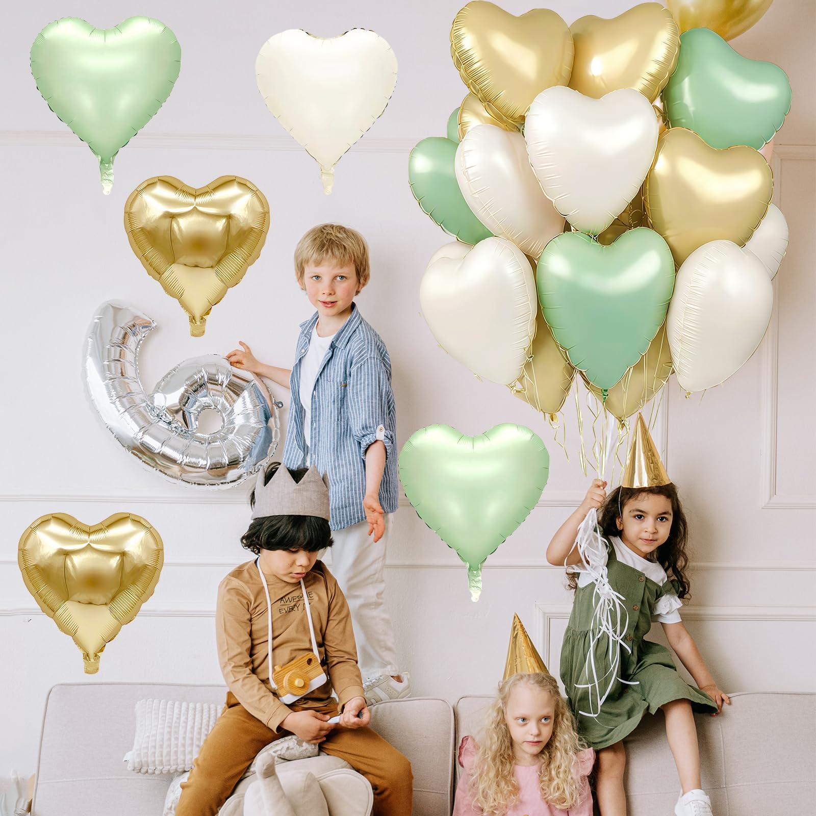 UDRKFOPK hart folieballonnen, 12 stuks, 46 cm hart helium ballonnen rood en hot pink, rode hartballonnen voor bruiloft, heliumballonnen in hartvorm, hartballonnen voor verjaardag, Valentijnsdag