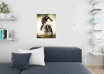 Dirt Bike Rider Splashing Water Photo Art Print Poster 24x36