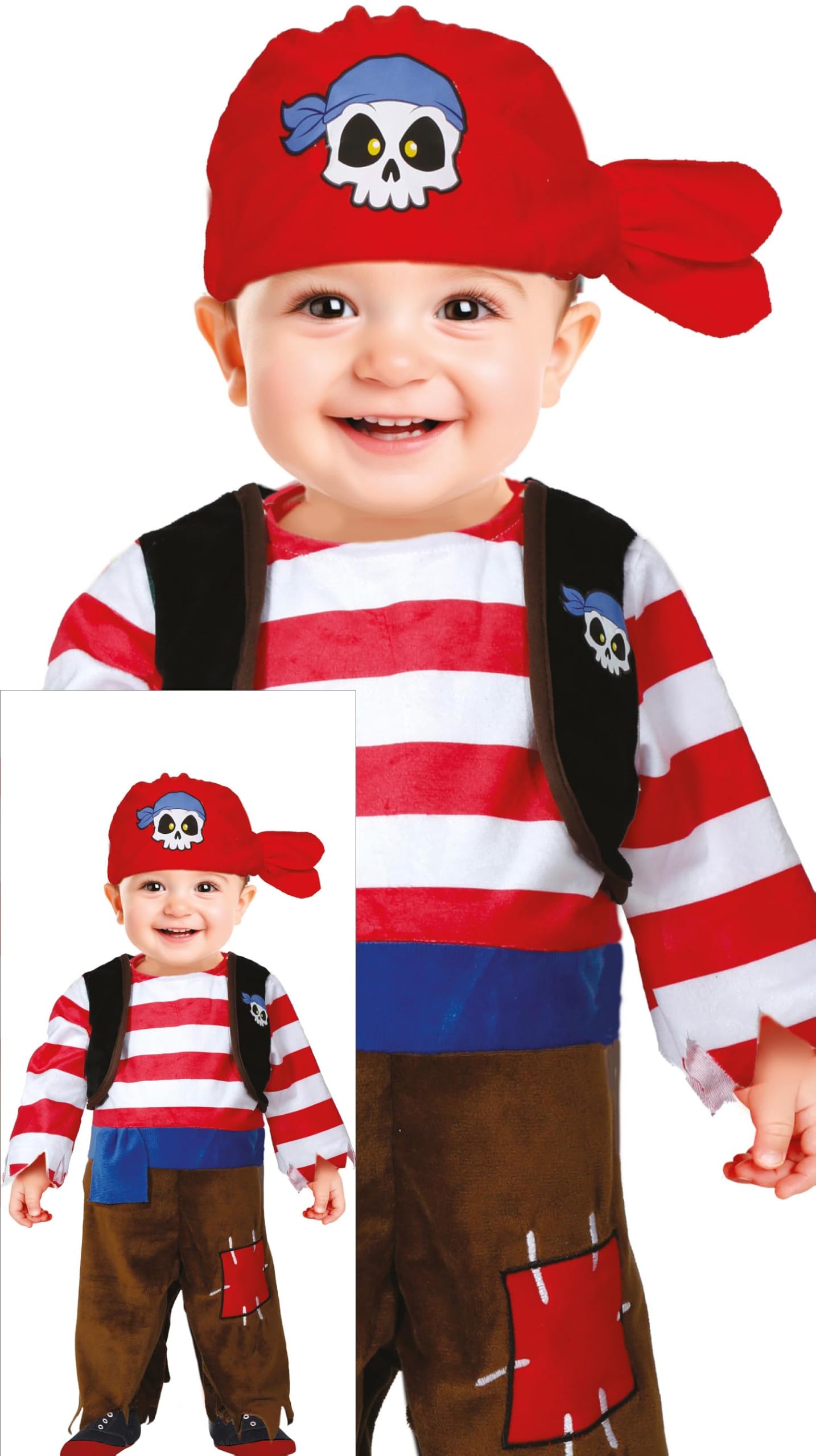 FIESTAS GUIRCA Adventurous Pirate Baby Fancy Dress Costume, Baby Pirate, Toddler Boys Fancy Dress Costume